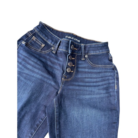Maurices Womens Dark‎ Wash Button Fly High Rise Skinny Jeans XS REG - Picture 2 of 9